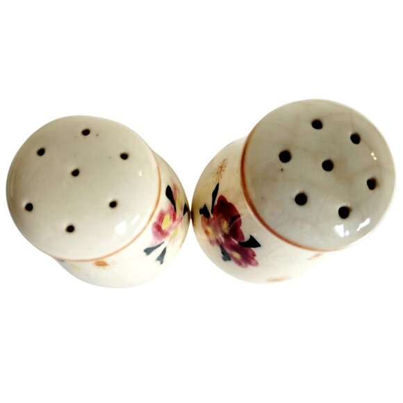 Vintage 1950s Pink Rose Salt and Pepper Shakers Made in Japan Needs Stoppers - Picture 8 of 9